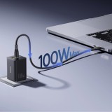 Baseus EnerFill FE11 3 en 1 chargeur mural rapide 2x USB-C / USB-A 100W - Noir