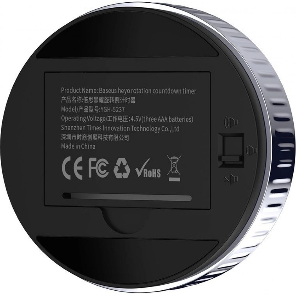 Baseus Heyo Rotation Countdown Timer - Minuteur électronique rotatif précis ACDJS-01 - Noir