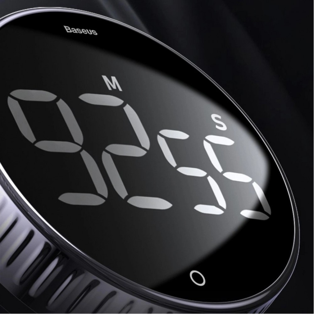 Baseus Heyo Rotation Countdown Timer - Minuteur électronique rotatif précis ACDJS-01 - Noir