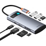 Baseus Metal Gleam Series Hub 7en1 HDMI 4K 60Hz USB-C avec 3x USB 3.0 / USB-C PD / SD / microSD - Gris