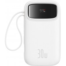 Batterie Externe Baseus QPow 2 20000mAh 30W avec Câbles USB-C Intégrés - Blanc