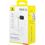 Batterie Externe Baseus QPow 2 20000mAh 30W avec Câbles USB-C Intégrés - Blanc