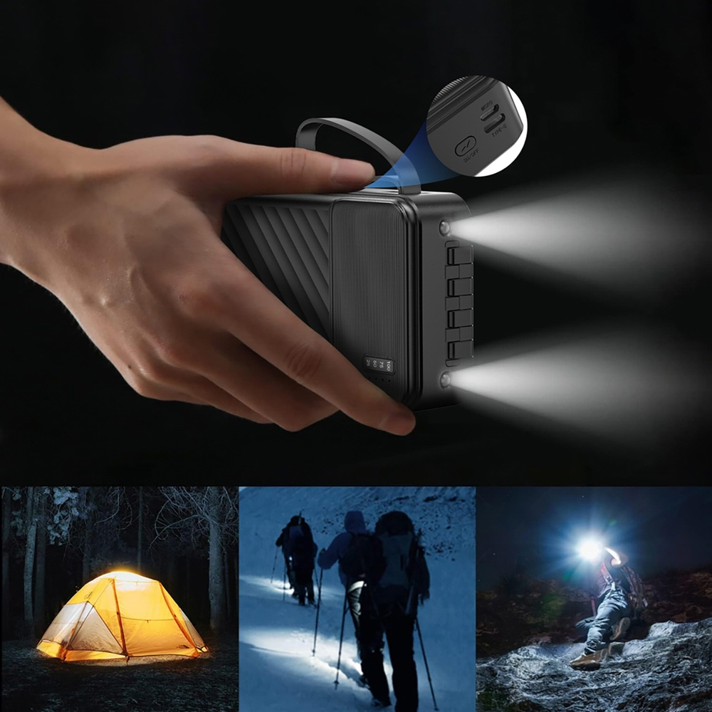 Dudao K11 Pro Powerbank 20000mAh Externe Batterie mit integrierten Kabeln - Weiss