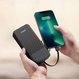 Batterie externe Dudao K11 Pro Powerbank 20000mAh avec c&acirc;bles int&eacute;gr&eacute;s - Noir