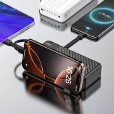 Batterie externe Dudao K11 Pro Powerbank 20000mAh avec c&acirc;bles int&eacute;gr&eacute;s - Noir