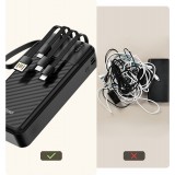 Batterie externe Dudao K11 Pro Powerbank 20000mAh avec c&acirc;bles int&eacute;gr&eacute;s - Noir