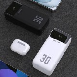 Batterie externe Dudao K15MAX 30000mAh PD 22.5W Power bank avec câbles intégrés - Noir