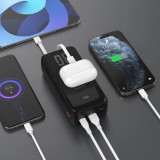 Batterie externe Dudao K15MAX 30000mAh PD 22.5W Power bank avec câbles intégrés - Noir