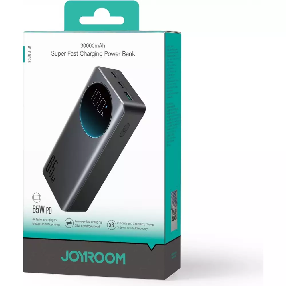 Joyroom JR-PBF05 Externe Batterie 30000mAh 65W mit Digitalanzeige - Schwarz