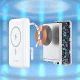 Choetech 10000mAh MagSafe Powerbank - Externe Batterie mit 20W USB-A und USB-C - Weiß
