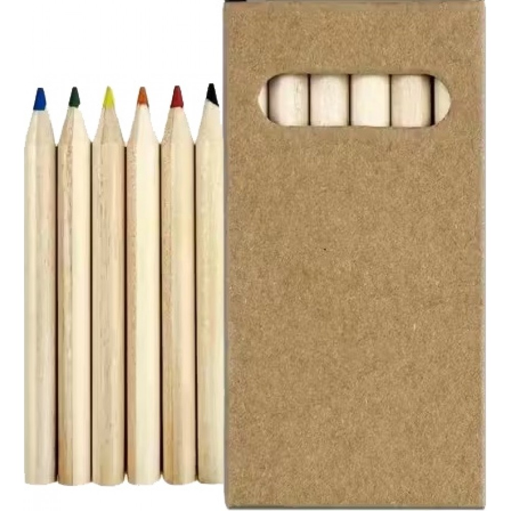 Boîte de 6 crayons arc-en-ciel, crayons de couleur compacts parfaits pour voyage et loisirs créatifs - Multicolore