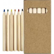 Boîte de 6 crayons arc-en-ciel, crayons de couleur compacts parfaits pour voyage et loisirs créatifs - Multicolore