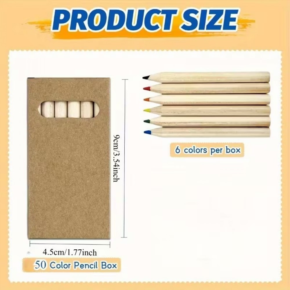 Boîte de 6 crayons arc-en-ciel, crayons de couleur compacts parfaits pour voyage et loisirs créatifs - Multicolore