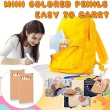 Boîte de 6 crayons arc-en-ciel, crayons de couleur compacts parfaits pour voyage et loisirs créatifs - Multicolore