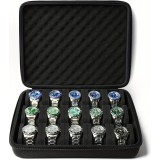 Boîte de rangement pour montres 15 places avec coussin en mousse anti-choc pour voyage - Noir