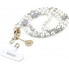 Bracelet chaîne Guess universel pour smartphone avec perles - Blanc