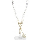 Bracelet chaîne Guess universel pour smartphone avec perles - Blanc