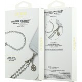 Bracelet chaîne Guess universel pour smartphone avec perles - Blanc