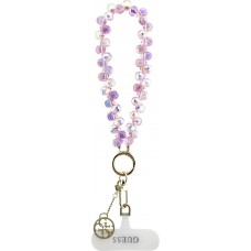 Bracelet chaîne Guess universel pour smartphone avec perles en forme de goutte - Rose
