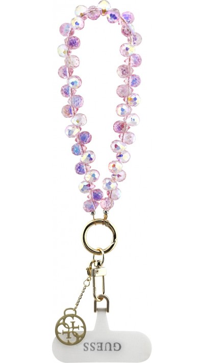 Bracelet chaîne Guess universel pour smartphone avec perles en forme de goutte - Rose