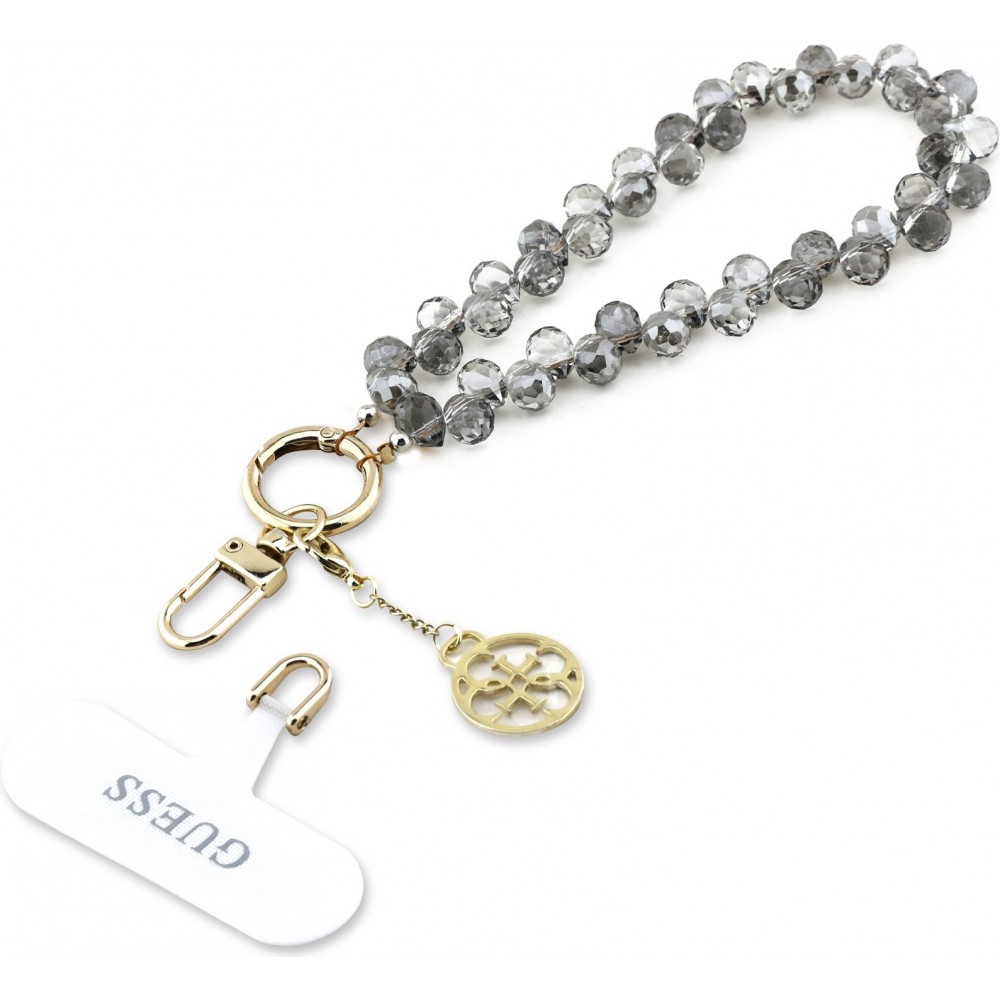 Bracelet chaîne Guess universel pour smartphone avec perles en forme de goutte - Noir