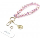 Bracelet chaîne Guess universel pour smartphone avec perles en forme de goutte - Rose