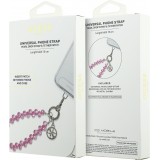 Bracelet chaîne Guess universel pour smartphone avec perles en forme de goutte - Rose