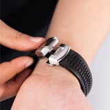 Bracelet sport luxe en caoutchouc premium pour Apple Watch 49/46/45/44 mm confort étanche et résistant - Noir - Apple Watch 44/45/46/49 mm