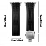 Bracelet sport luxe en caoutchouc premium pour Apple Watch 49/46/45/44 mm confort étanche et résistant - Noir - Apple Watch 44/45/46/49 mm