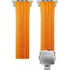 Bracelet sport luxe en caoutchouc premium pour Apple Watch 49/46/45/44 mm confort étanche et résistant - Orange - Apple Watch 44/45/46/49 mm