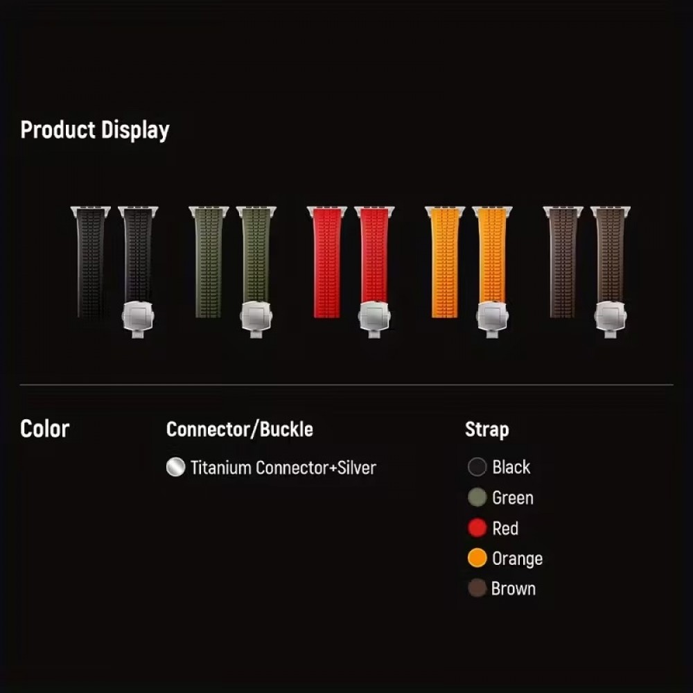 Bracelet sport luxe en caoutchouc premium pour Apple Watch 49/46/45/44 mm confort étanche et résistant - Orange - Apple Watch 44/45/46/49 mm