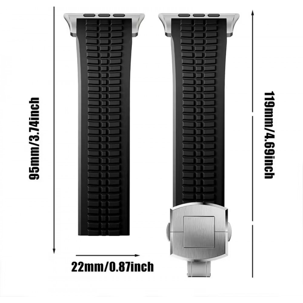 Bracelet sport luxe en caoutchouc premium pour Apple Watch 49/46/45/44 mm confort étanche et résistant - Rouge - Apple Watch 44/45/46/49 mm