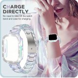 Bracelet transparent scintillant avec coque strass - Blanc - Apple Watch Ultra / Ultra 2 (49 mm)