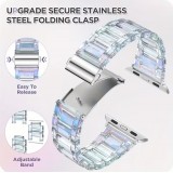 Bracelet transparent scintillant avec coque strass - Blanc - Apple Watch Ultra / Ultra 2 (49 mm)