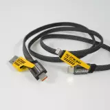 Câble convertible USB-A / USB-C vers Lightning / USB-C multifonction PD 27W, renfort textile et ultra résistant - Noir/orange