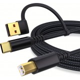 Câble imprimante 2-en-1 USB-A/C vers USB-B pour HP / Canon / Epson / Brother - Noir