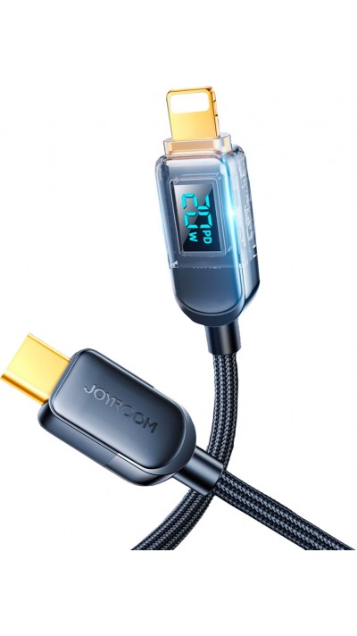 C&acirc;ble Joyroom A4 USB-C / Lightning 20W avec &eacute;cran affichage (1.2m) - Noir