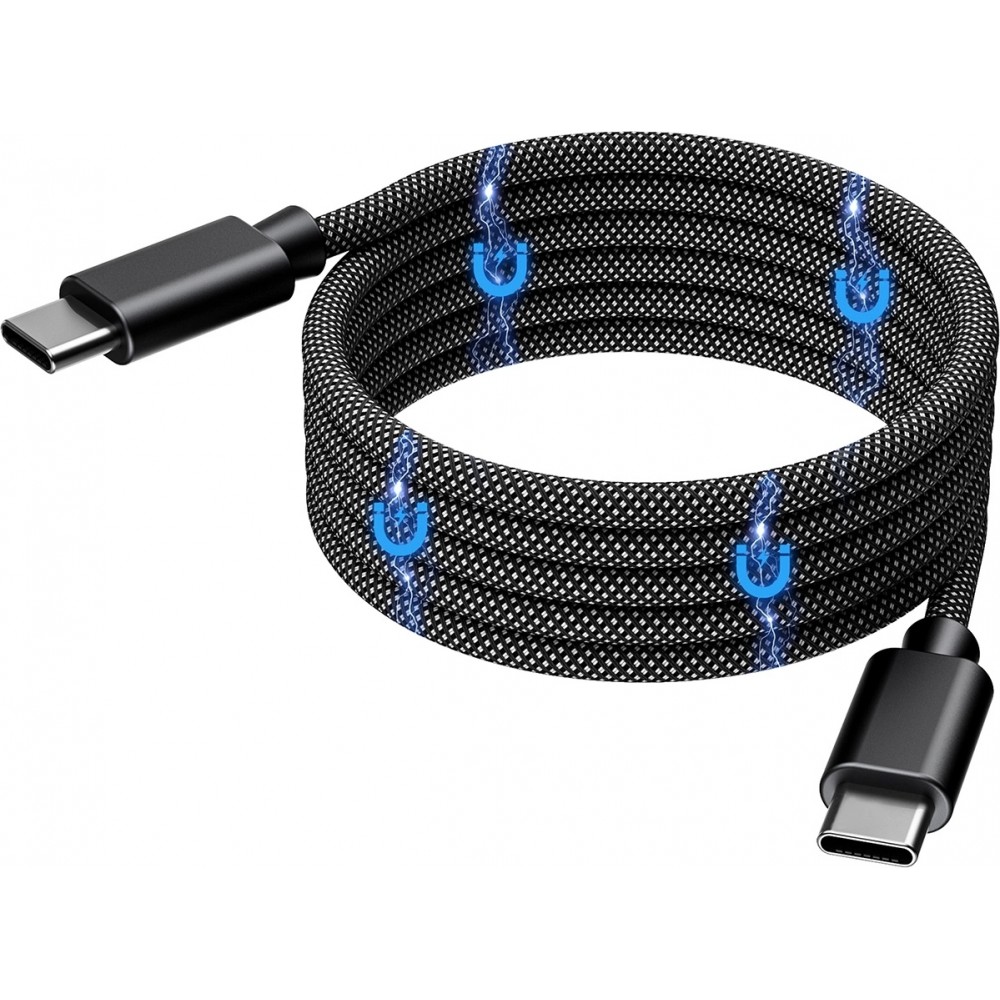 Câble USB-C vers USB-C magnétique (1.2 m) 240W avec Power Delivery 3.1 Choetech XCC-1054 - Noir