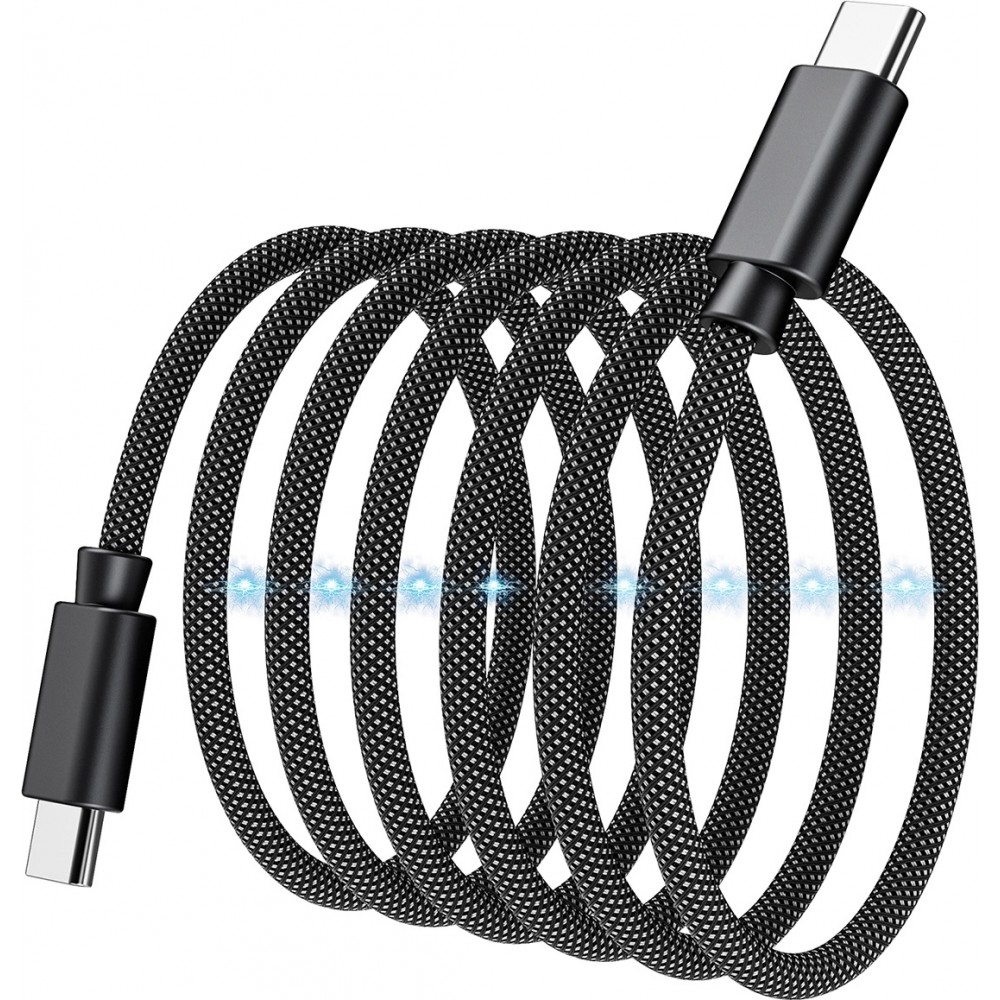 Câble USB-C vers USB-C magnétique (1.2 m) 240W avec Power Delivery 3.1 Choetech XCC-1054 - Noir