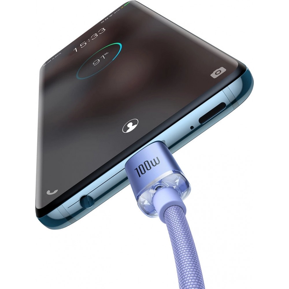 Câble USB-C vers USB-C PD QC 100W 5A 480Mb/s (2 m) Baseus - Violet