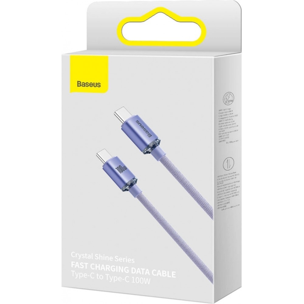Câble USB-C vers USB-C PD QC 100W 5A 480Mb/s (2 m) Baseus - Violet