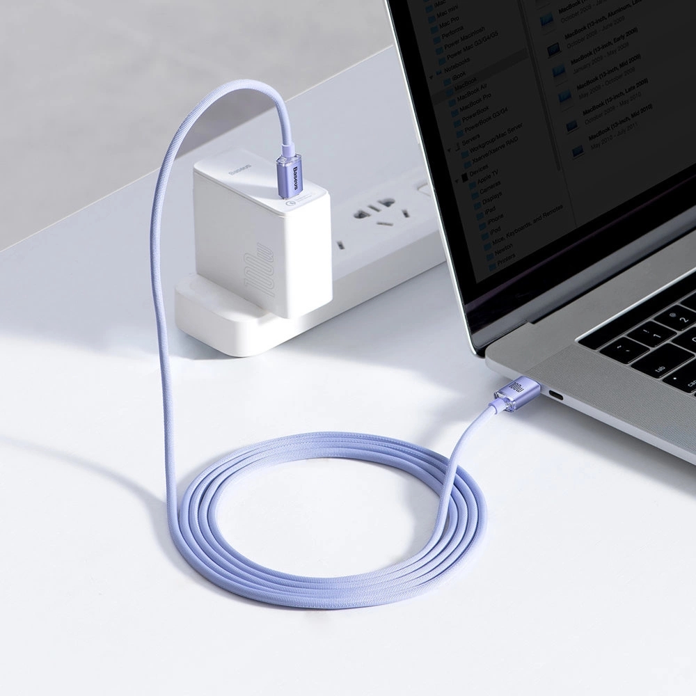 Câble USB-C vers USB-C PD QC 100W 5A 480Mb/s (2 m) Baseus - Violet
