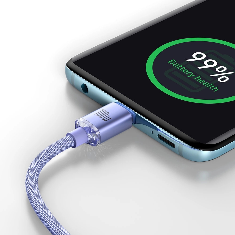 Câble USB-C vers USB-C PD QC 100W 5A 480Mb/s (2 m) Baseus - Violet