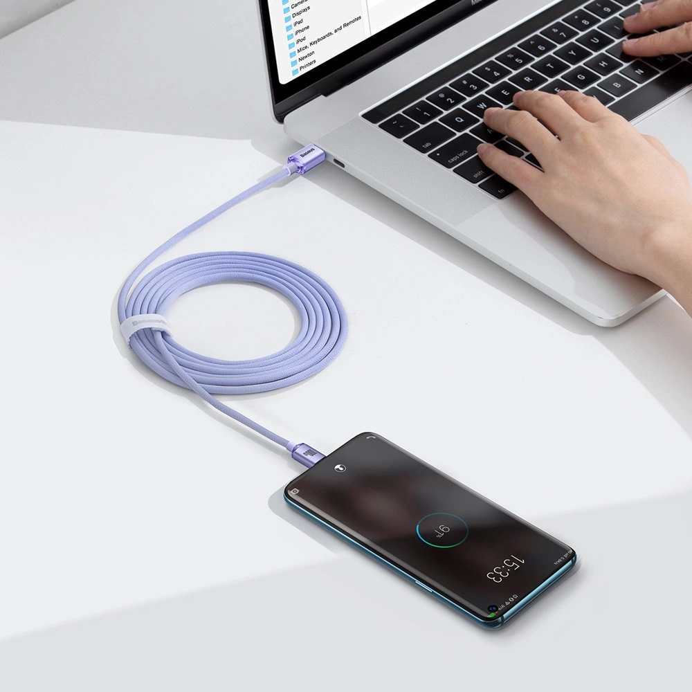 Câble USB-C vers USB-C PD QC 100W 5A 480Mb/s (2 m) Baseus - Violet