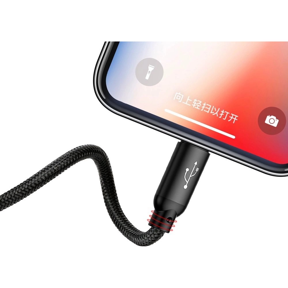 Câble USB 3 en 1 Baseus Micro USB / Lightning / USB-C 3.5A (1.2 m) charge et données - Noir