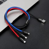 Câble USB 3 en 1 Baseus Micro USB / Lightning / USB-C 3.5A (1.2 m) charge et données - Noir