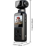 Caméra d'action portable 4K avec objectif rotatif 270° légère rechargeable pour vlogging et voyage - Noir