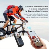 Caméra d'action portable 4K avec objectif rotatif 270° légère rechargeable pour vlogging et voyage - Noir