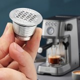 Capsule en acier inoxydable réutilisable pour café compatible avec machine Nespresso - Argent