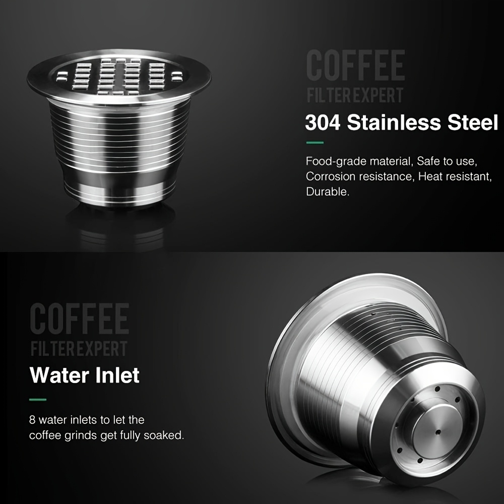 Capsule en acier inoxydable réutilisable pour café compatible avec machine Nespresso - Argent
